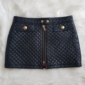 Dolce & Gabbana Leather Quilted Mini Skirt Size 42